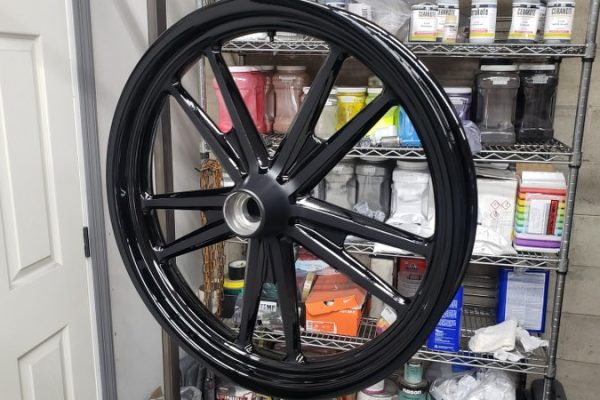 2 Tone Harley Wheels - Gloss Black and Satin Black