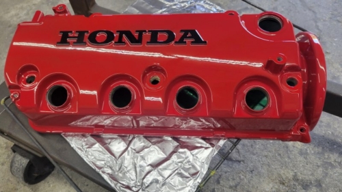 Red-and-Black-Honda-Valve-Cover