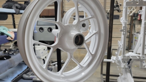 Gloss White Motorcycle Wheels and Frame